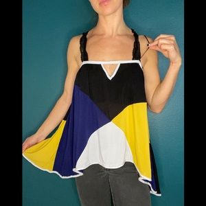 Free People Color Block Strap Top